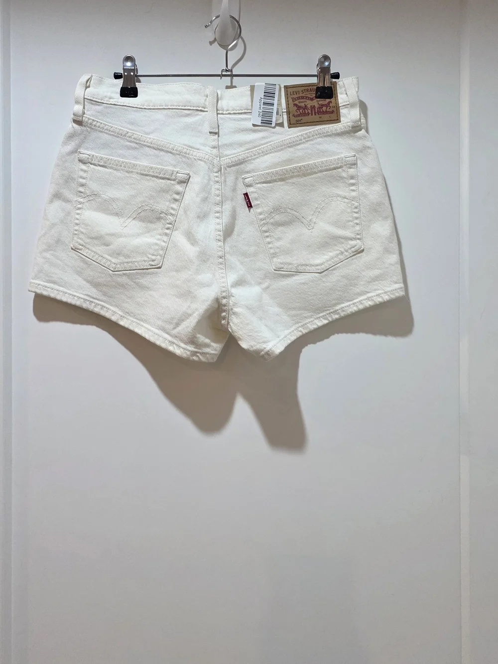 Levi's White High-Rise Denim Shorts